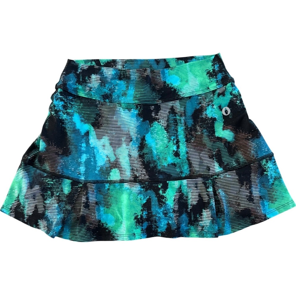 Dona Jo Skirt Skort Jo Jo 14.5" Blue Green Black Sz 1.5 M Golf Tennis Pickleball
